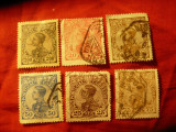 Serie mica Portugalia Rege Manuel II 1910 , 6 val. stampilate, Stampilat