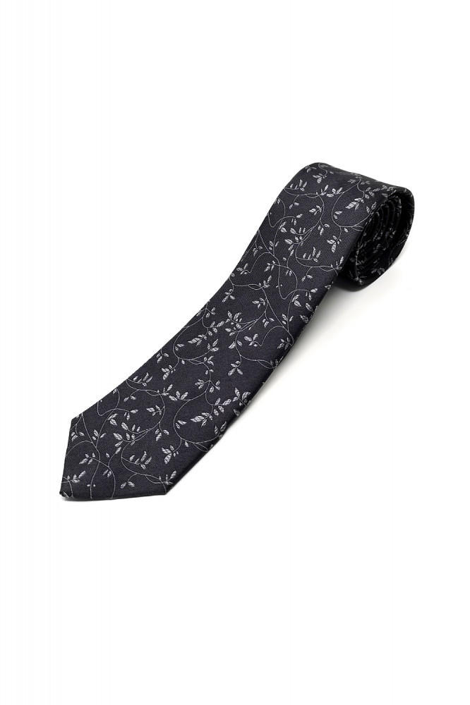 Cravata Matase Gri Cu Flori CR007 | Okazii.ro