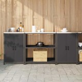 Cumpara ieftin Set de depozitare pentru bucătărie 3 pcs Negru 210 x 50 x 92 cm