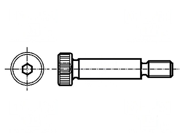 Şurub de păsuire oţel M4 0,7 cu imbus HEX 2,5mm - Lungime filet 8mm