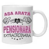 Cana alba inscriptionata &quot;asa arata o pensionara extraordinara&quot;, INOVATIX&reg;️. 330ml