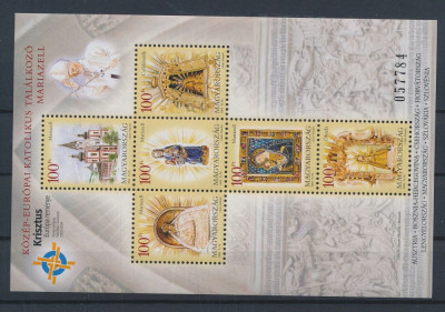 UNGARIA 2004 Ziua catolicilor Bloc numerotat de 6 timbre nestampilate foto