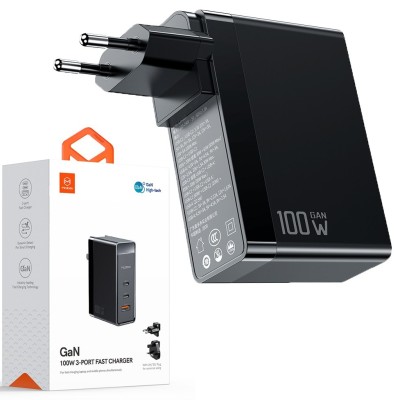 Mcdodo Fast Charger Power Supply Cube 3X Usb-C Pd Usb-A Gan 100W foto