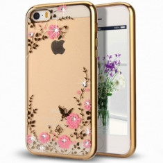 Husa iPhone 7 - Luxury Flowers Gold foto