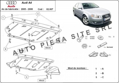 Scut metalic motor Audi A4 B7 (4 cilindrii) fabricat in perioada 2005 - 2008 APS-02,007 foto