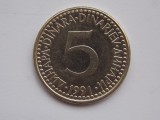 5 DINARI 1991 IUGOSLAVIA, Europa