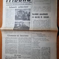 ziarul tribuna 7 ianuarie 1990-ziar din jud. sibiu,articol revolutia romana