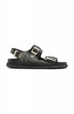 Birkenstock sandale de piele Cannes femei, culoarea negru, 1023955