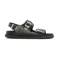 Birkenstock sandale de piele Cannes femei, culoarea negru, 1023955