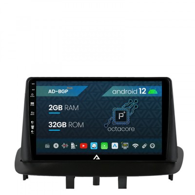 Navigatie Renault Megane 3 Fluence (2009-2016), Android 12, P-Octacore 2GB RAM + 32GB ROM, 9 Inch - AD-BGP9002+AD-BGRKIT372 foto