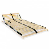 Bază pat cu șipci, 28 șipci, 7 zone, 90 x 200 cm
