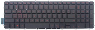 Tastatura Laptop Gaming, Dell, G3 3500, iluminata, rosie, layout US foto