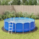vidaXL Acoperire geotextil piscină, gri deschis, &Oslash;428 cm, poliester