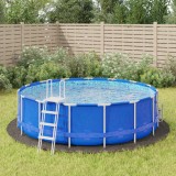 Acoperire geotextil piscina, gri deschis, &Oslash;428 cm, poliester GartenMobel Dekor, vidaXL