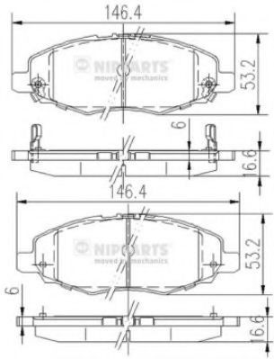 Set placute frana,frana disc TOYOTA HILUX II pick-up (LN8, RN5, LN6, YN6, YN5, LN5, RN6) (1983 - 2005) NIPPARTS J3602108 foto