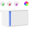 Noptiere montate pe perete cu lumini LED, 2 buc., alb, DKD Home Decor