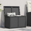 VidaXL Cutie de depozitare pentru grădină, negru, 180L, PP ratan