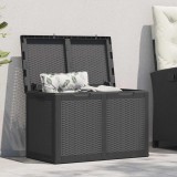 Cutie de depozitare pentru grădină, negru, 180L, PP ratan