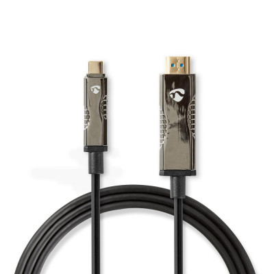 Cablu USB-C la HDMI, AOC, Tip-C tata - HDMI tata, 5 m, negru, Nedis foto