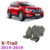 Cumpara ieftin Set Huse scaune dedicate NISSAN X-TRAIL T32 2014 - 2019 cu insertii de piele ecologica si ambele fete dublate cu burete (grosime 5mm)