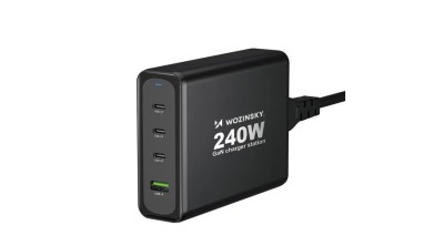 Wozinsky GaN WGCSB 240W USB-A / 3 x USB-C &amp;icirc;ncărcător de perete - negru foto