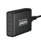 Wozinsky GaN WGCSB 240W USB-A / 3 x USB-C &icirc;ncărcător de perete - negru