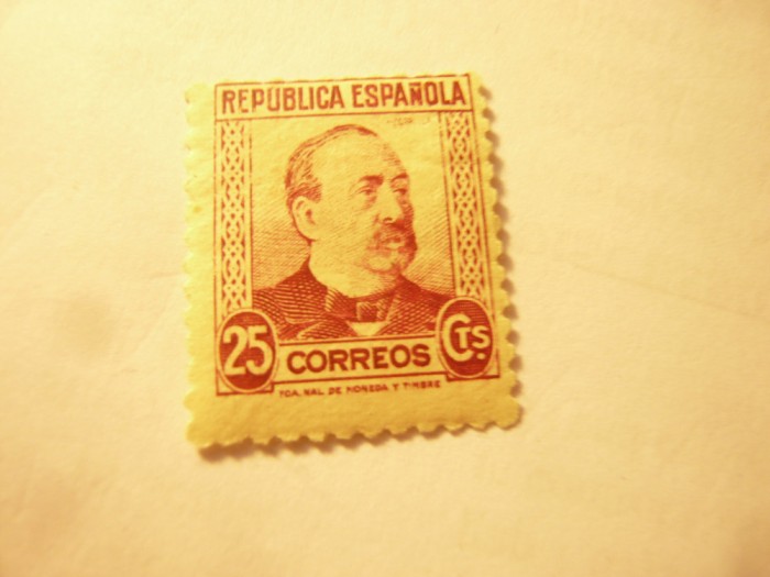 Serie 1 val. Spania 1933 - 100 Ani Manuel Ruiz Zorrilla - Politician , val. 25C