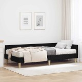Cumpara ieftin Cadru de pat coltar cu saltea 2 buc. Negru 80 x 200 cm tesatura