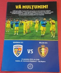 Program meci fotbal ROMANIA (U21) - BELGIA (U21) 15.11.2018