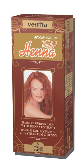 Balsam colorant par henna sonia nr.6 - rosu titian 75gr kian cosmetics