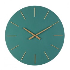 Ceas perete verde auriu Timeline 60x5 cm
