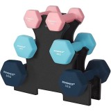 SONGMICS Set de 6 gantere hexagonale cu suport, 2x1 kg 2x2 kg 2x3 kg, multicolor Household NewTrend