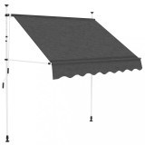 Copertina retractabila manuala Gossi, 200 cm, antracit, poliester, impermeabila, protectie UV, balcon, terasa, gradina