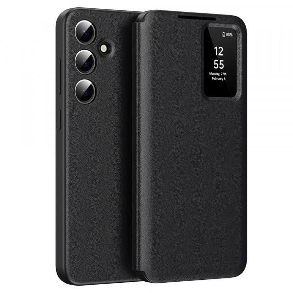 Husa pentru Samsung Galaxy S24 FE S721, Techsuit, SmartView, Neagra