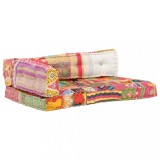 VidaXL Pernă pentru canapea din paleți, multicolor, textil, petice