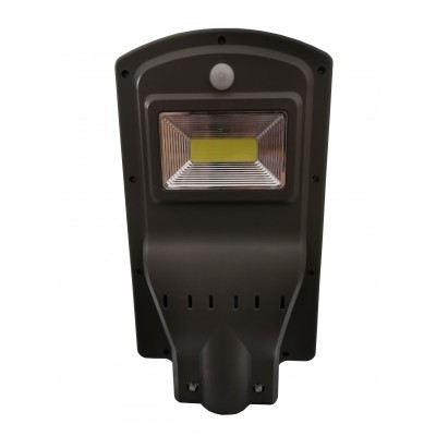 Lampa solara stradala 20 W LED COB elSales ELS-L20 pentru montat pe stalp , senzor lumina si miscare , negru foto