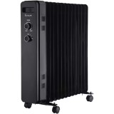 Calorifer cu ulei Fram FOH-Y13BK, Termostat reglabil, 13 elementi, 3 trepte de putere, Protectie supraincalzire, Negru