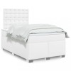 VidaXL Pat box spring cu saltea, alb, 120x190 cm, piele ecologică 3290713