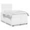 vidaXL Pat box spring cu saltea, alb, 120x190 cm, piele ecologică 3290713