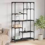 vidaXL Raft pentru cărți Stejar Negru 99 x 35,5 x 176 cm Lemn compozit 882777