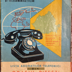 LISTA ABONATILOR TELEFONICI DIN ORASUL PITESTI 1963 / VEZI POZELE..