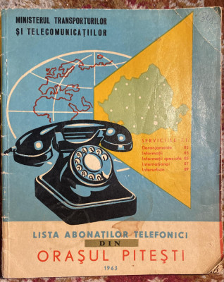 LISTA ABONATILOR TELEFONICI DIN ORASUL PITESTI 1963 / VEZI POZELE.. foto