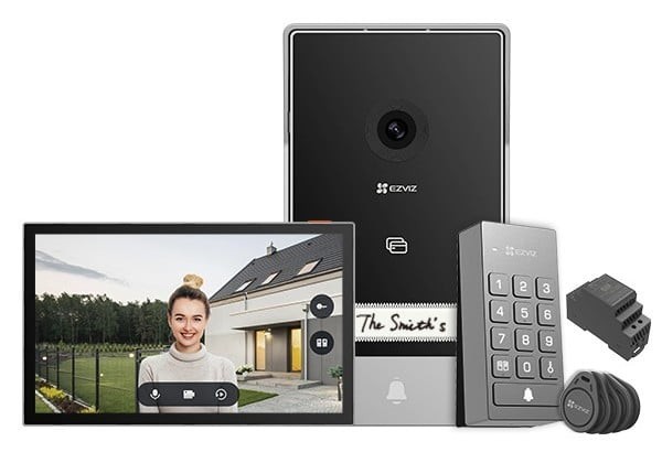 Kit videointerfon EZVIZ CS-TP7(3MP), 2K, Wi-Fi, monitor 7 inch, RFID, control aplicatie, Audio bidirectional SafetyGuard Surveillance
