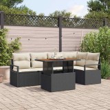 VidaXL Set de masă pentru grădină 6 pcs Negru, Crem 100 x 55 x 73 cm