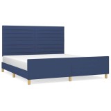 Cumpara ieftin Cadru de pat fara saltea, albastru, 180x200 cm, textil