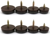 Set de 8 protectii picioare mobilier TUKNN, plastic/pasla/metal, maro/gri