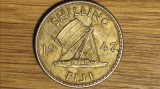 Cumpara ieftin Fiji britanic - moneda colectie exotica - 1 shilling 1942 argint 900 - senzationala!, Australia si Oceania