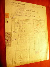 Factura cu Antet Firma Otelul Boehler -1942 cu 4 timbre fiscale , Bucuresti foto