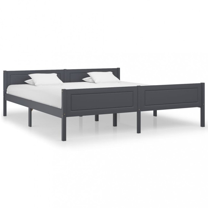 vidaXL Cadru de pat, gri, 180x200 cm, lemn masiv de pin 322129