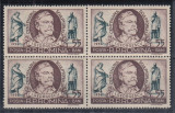 1956 LP 412 CENTENARUL NASTERII SCULPTORULUI I.GEORGESCU BLOC DE 4 TIMBRE MNH, Nestampilat